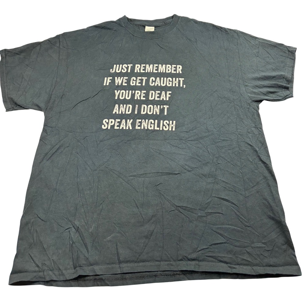 Gildan Ultra Cotton Funny Graphic T-Shirt Mens XL Black Just Remember Quote Tee